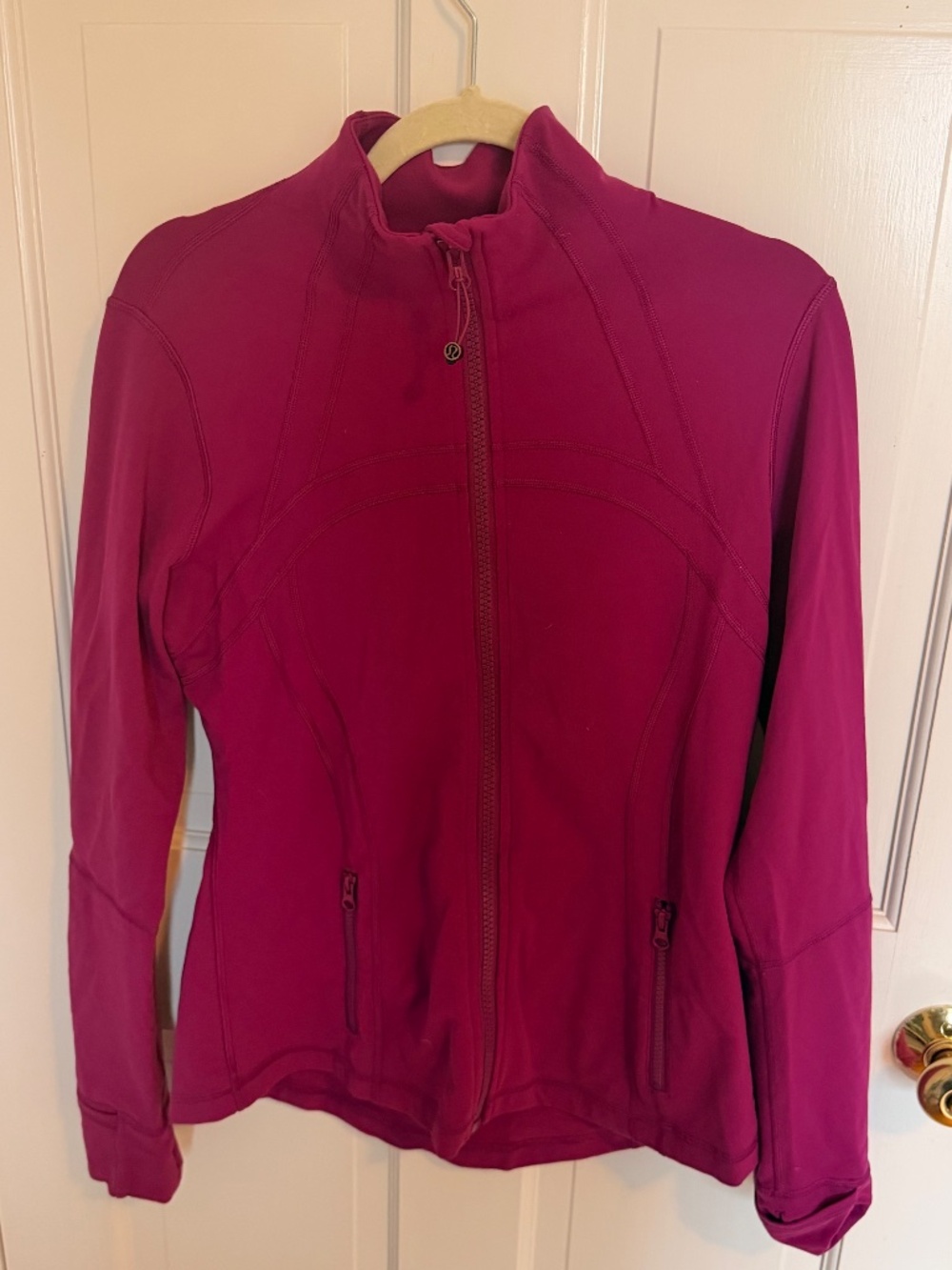 Lululemon Define Jacket Size Large Berry Magenta Full Zip Thumbholes